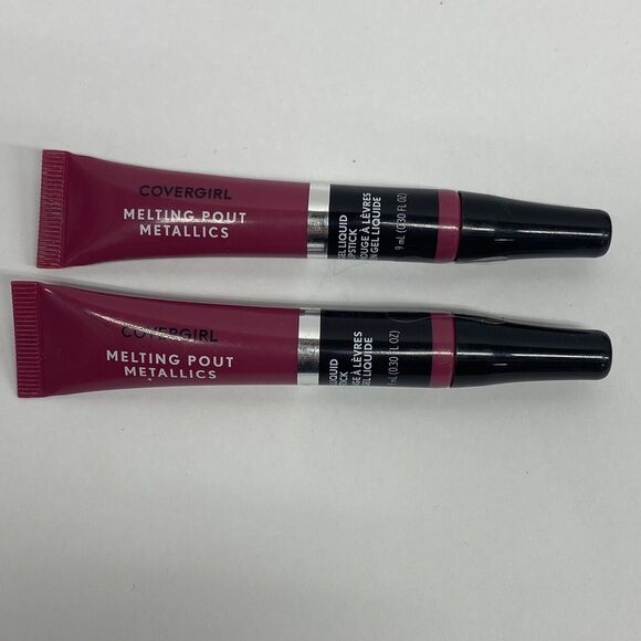 Sold! 2 Pack CoverGirl Melting Pout Metallics Gel Liquid Lipstick #265 Front Row - Picture 1 of 4